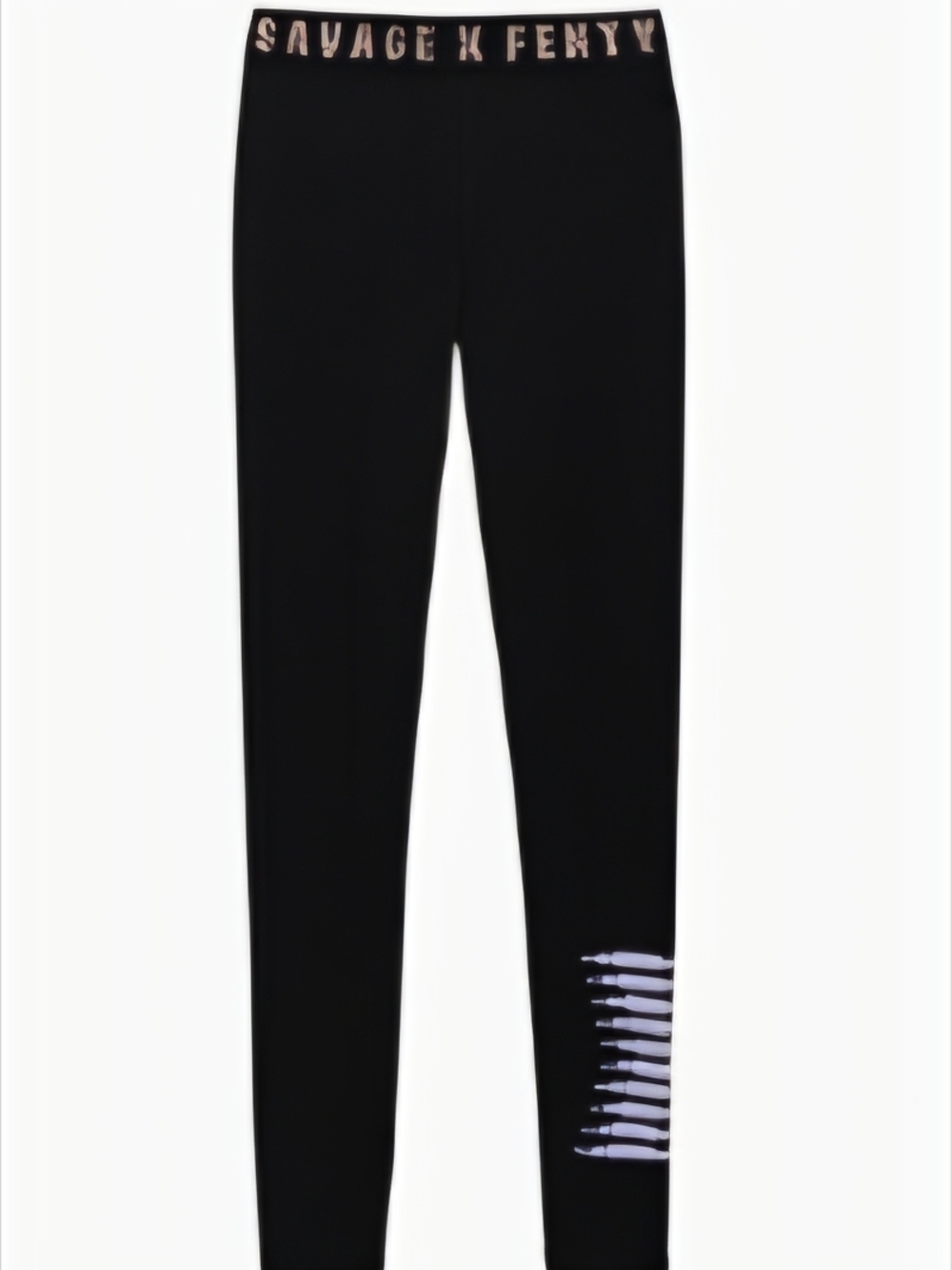 Savage X Fenty 'Forever Savage' Jersey Legging in Black Caviar/Purple Lavender